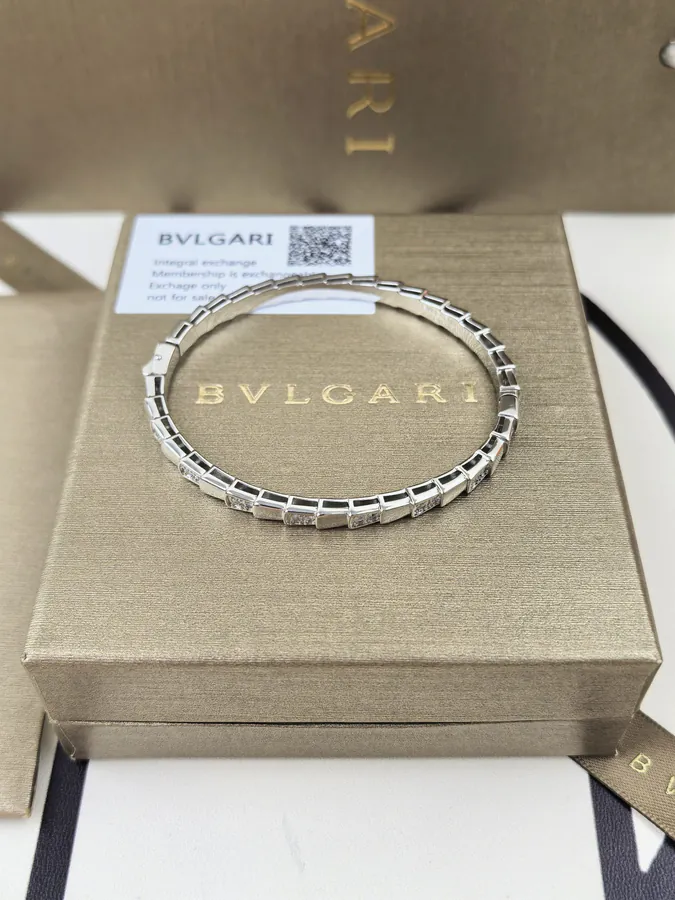 Bulgari Single Circle High Gloss Holes Snake Chain Bracelet