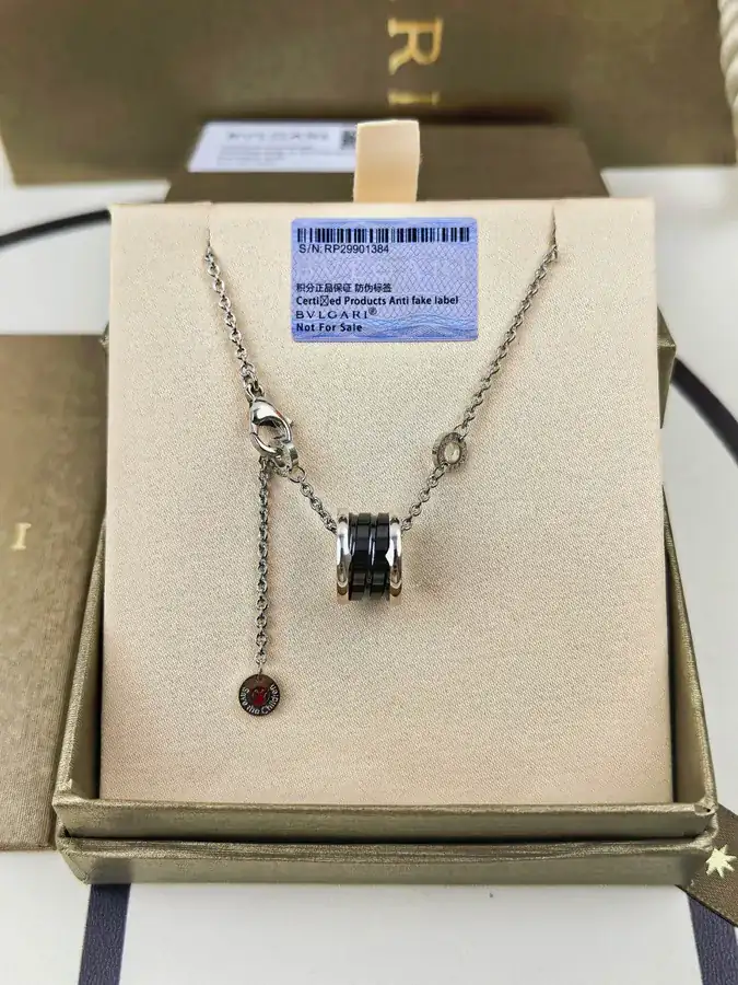Bulgari Black Ceramic Red People Necklace Silver Edition