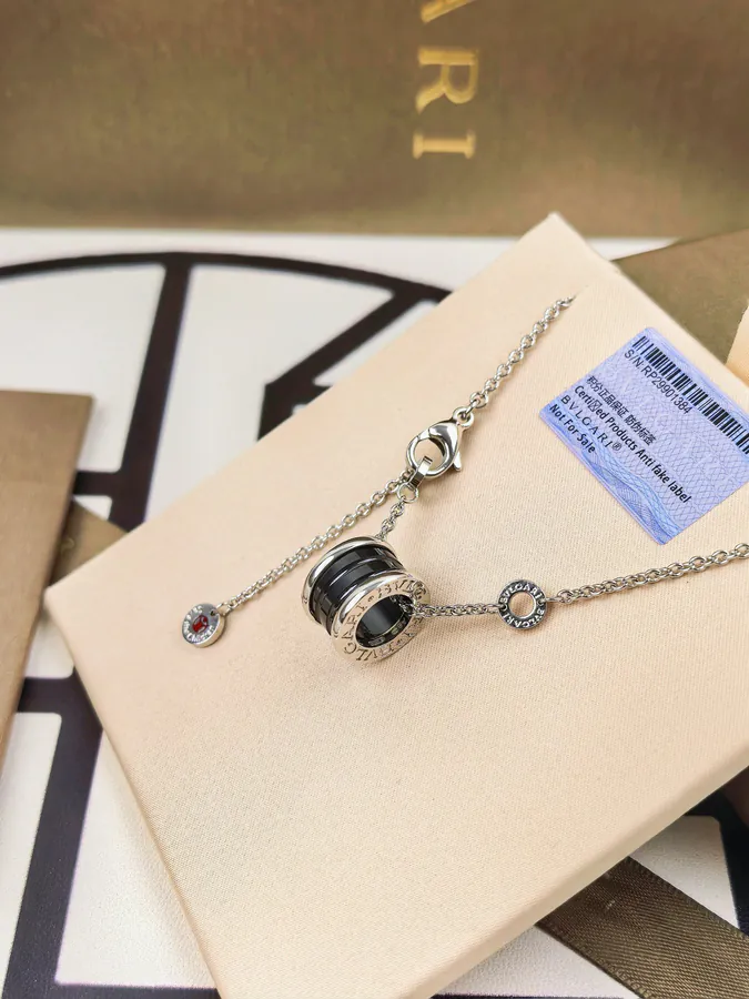 Bulgari Black Ceramic Red People Necklace Silver Edition