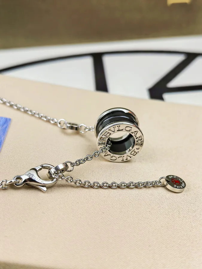Bulgari Black Ceramic Red People Necklace Silver Edition