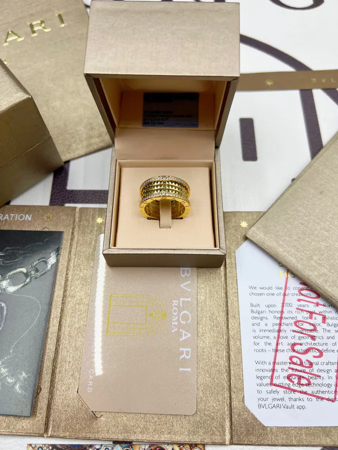 Bulgari Wide Roman Clasp Diamond Ring
