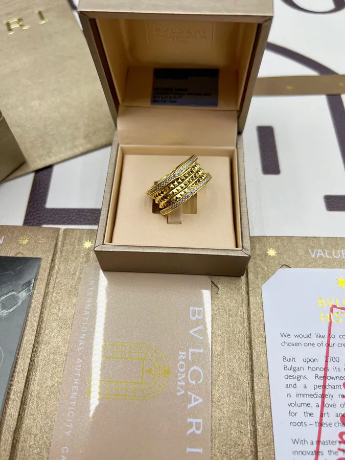 Bulgari Wide Roman Clasp Diamond Ring