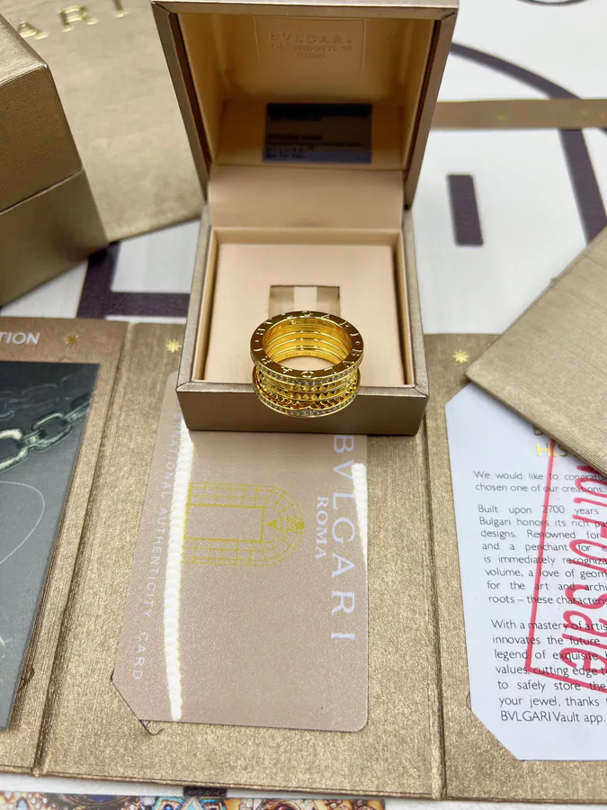 Bulgari Wide Roman Clasp Diamond Ring