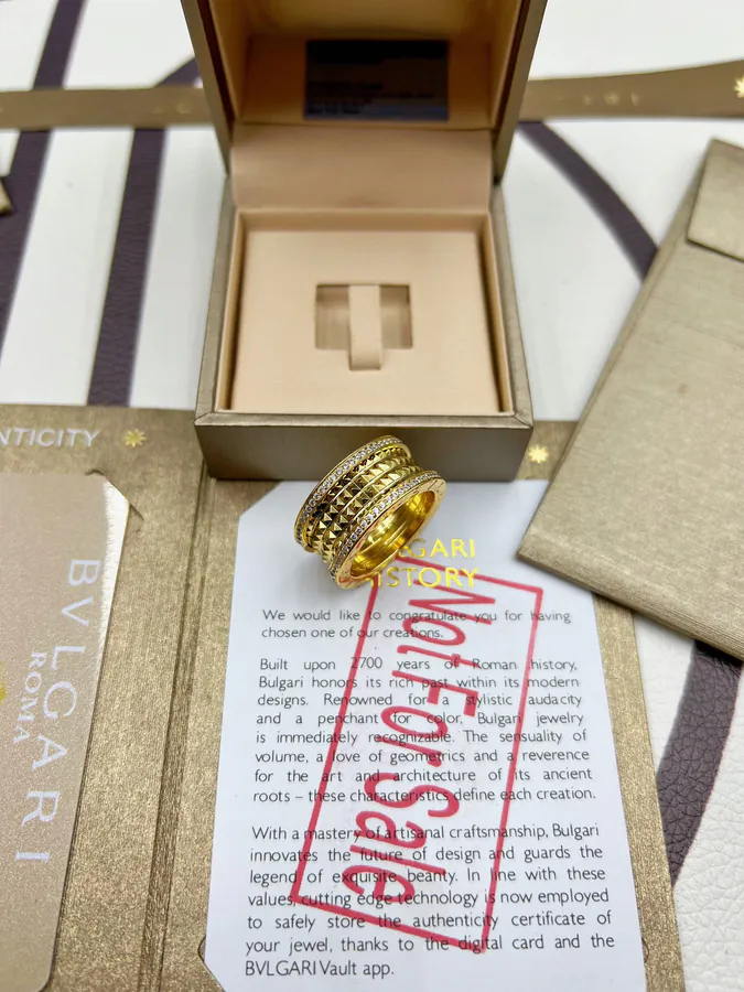 Bulgari Wide Roman Clasp Diamond Ring