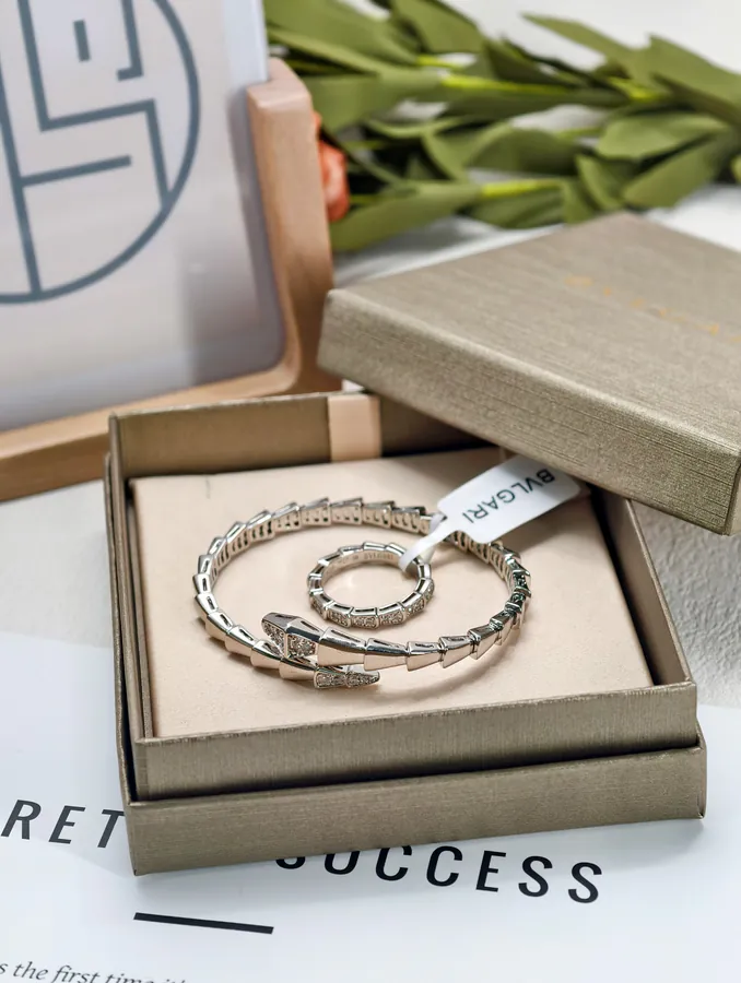 Bulgari Double Snake Ring with Diamonds