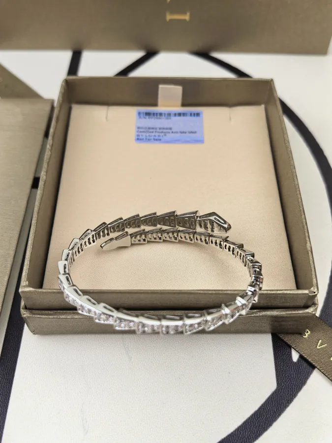 Bulgari Double Snake Spring Bracelet with Diamonds