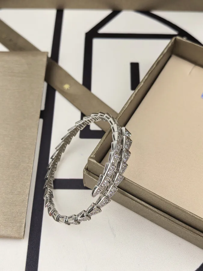 Bulgari Double Snake Spring Bracelet with Diamonds