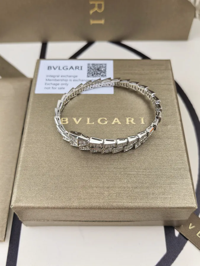 Bulgari Double Snake Spring Bracelet with Diamonds