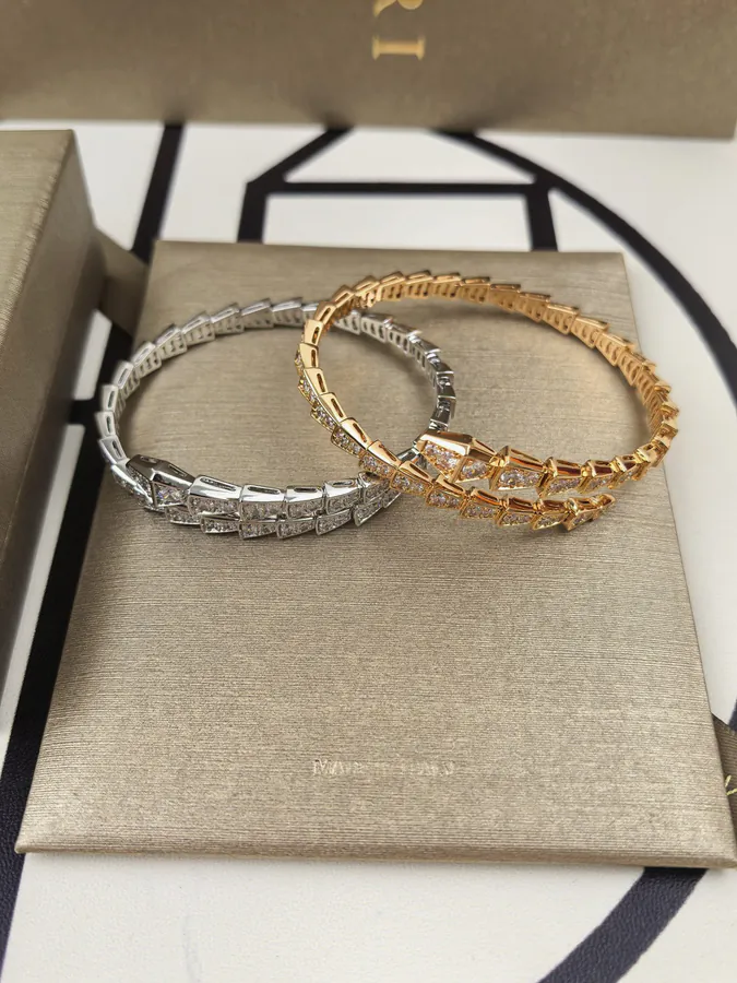Bulgari Double Snake Spring Bracelet with Diamonds