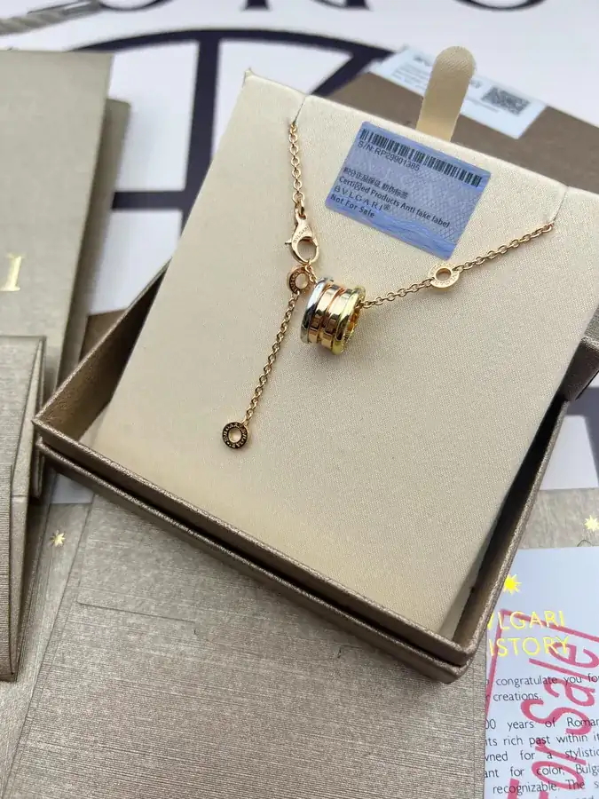Bulgari Three Color Spring Necklace in Pure Silver
