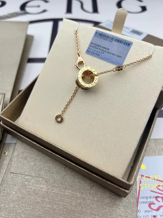 Bulgari Three Color Spring Necklace in Pure Silver