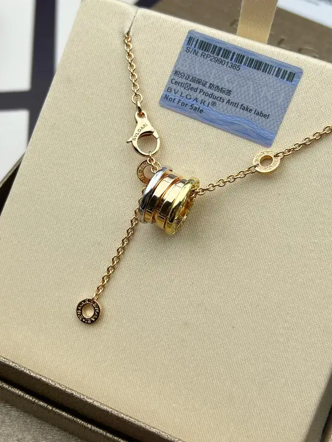 Bulgari Three Color Spring Necklace in Pure Silver