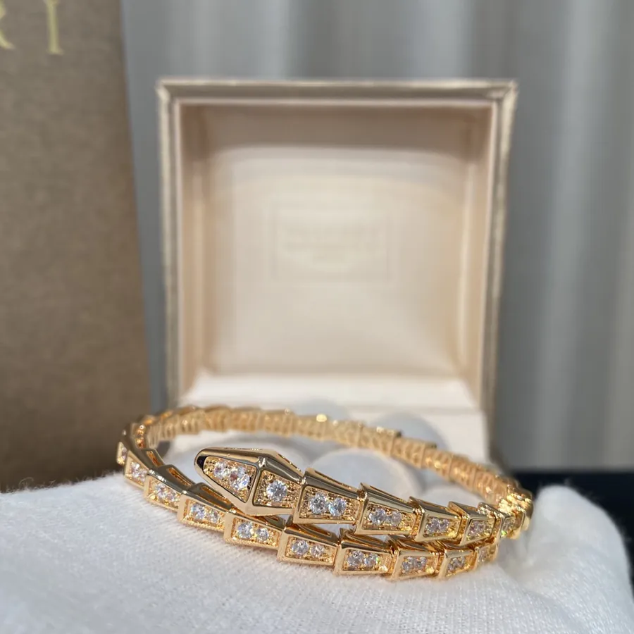 Bvlgari Classic Snake Diamond Bracelet with Spring Closure