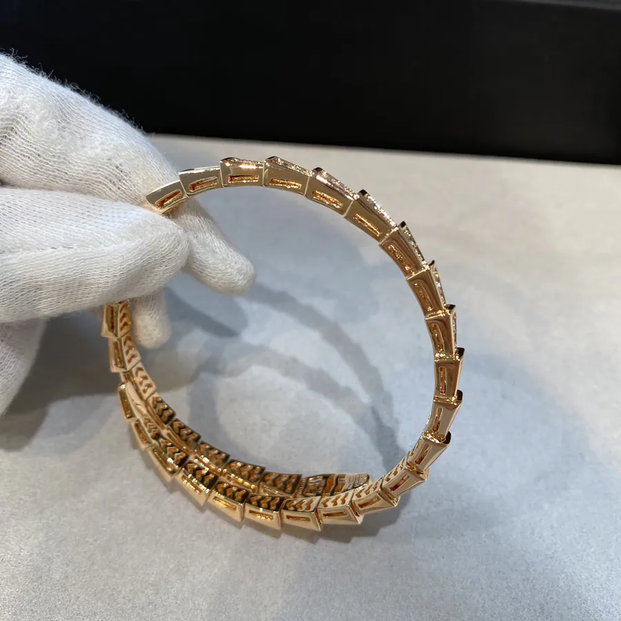 Bvlgari Classic Snake Diamond Bracelet with Spring Closure