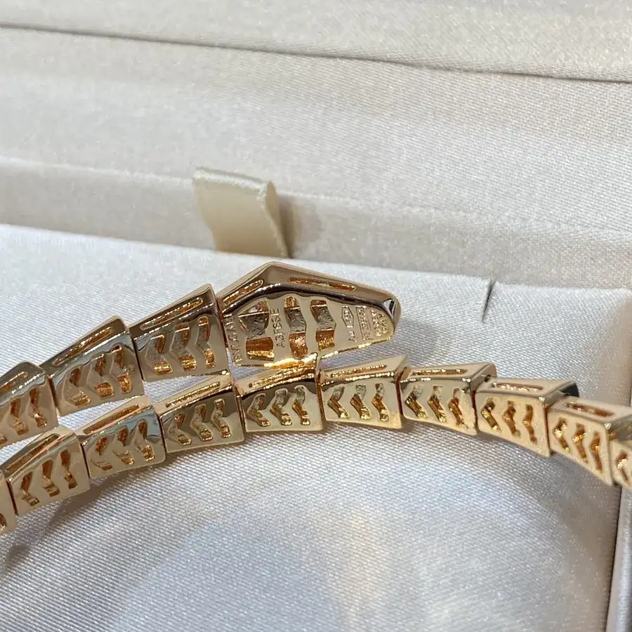 Bvlgari Classic Snake Diamond Bracelet with Spring Closure