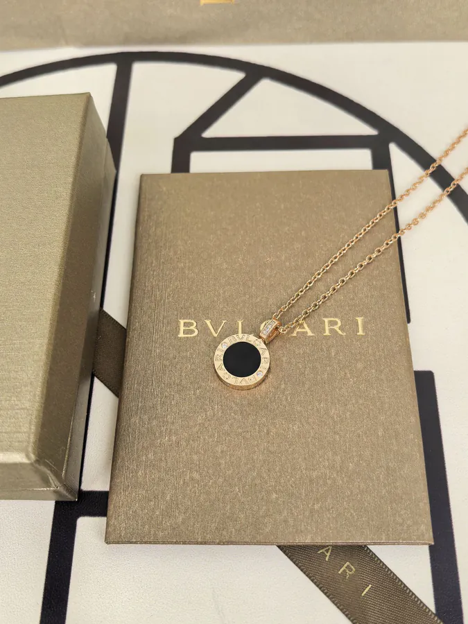 Bulgari Double Sided Black and White Onyx Necklace