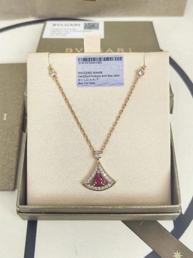 Bulgari Red Ruby Diamond Necklace
