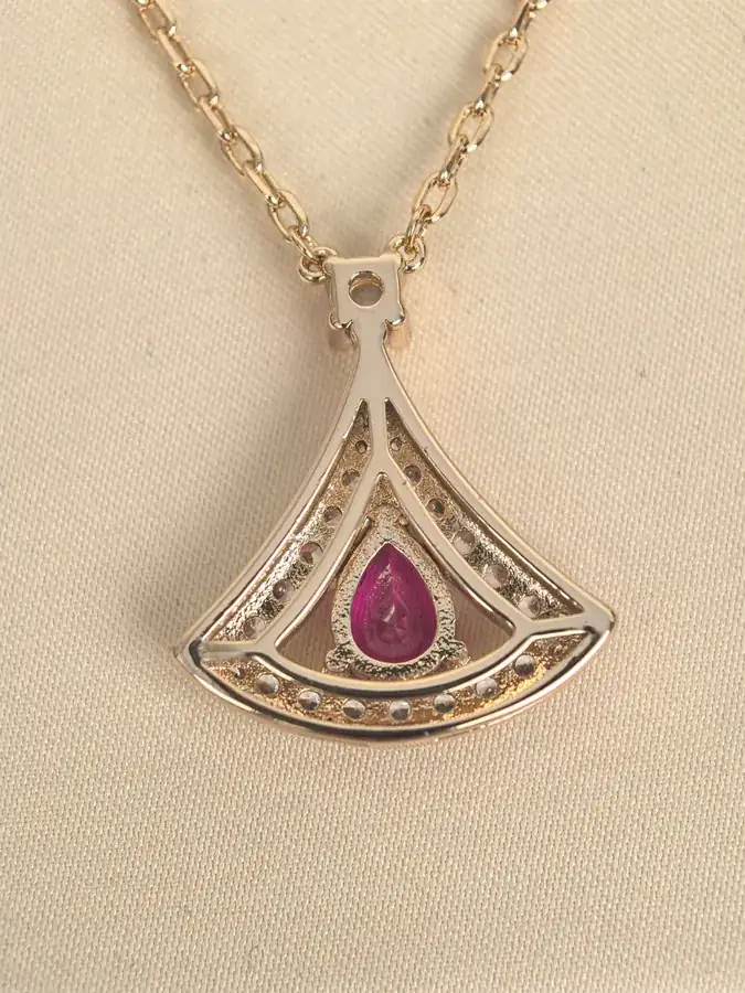 Bulgari Red Ruby Diamond Necklace