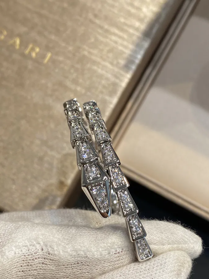 Bulgari Classic Snake Chain Diamond Bracelet