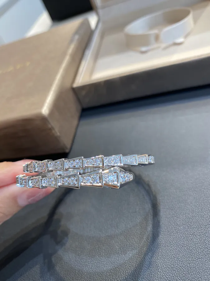 Bulgari Classic Snake Chain Diamond Bracelet