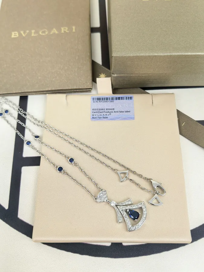 Bulgari Blue Sapphire Diamond Necklace