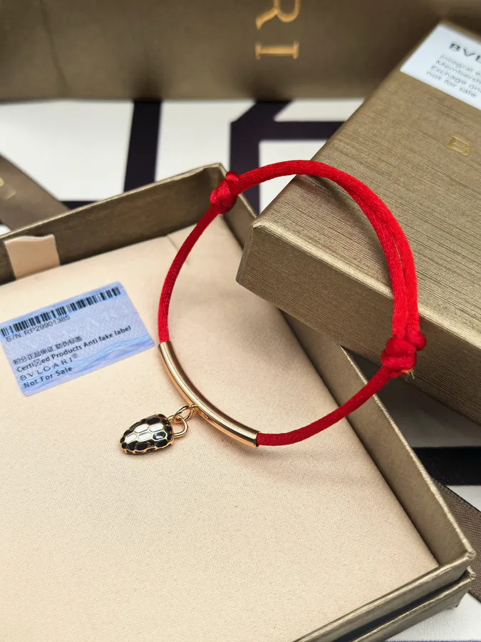 Bulgari Snake Head Bracelet in Red