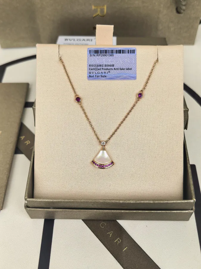 Bvlgari White Mother of Pearl and Diamond Necklace