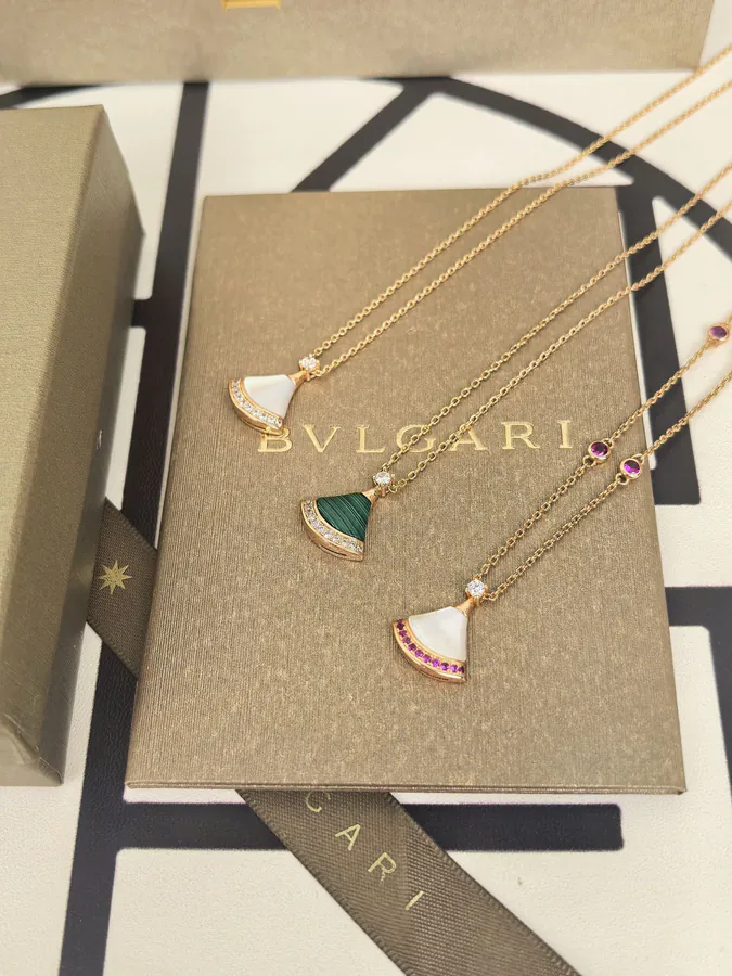 Bulgari Dress with White Mother of Pearl and Diamond Necklace