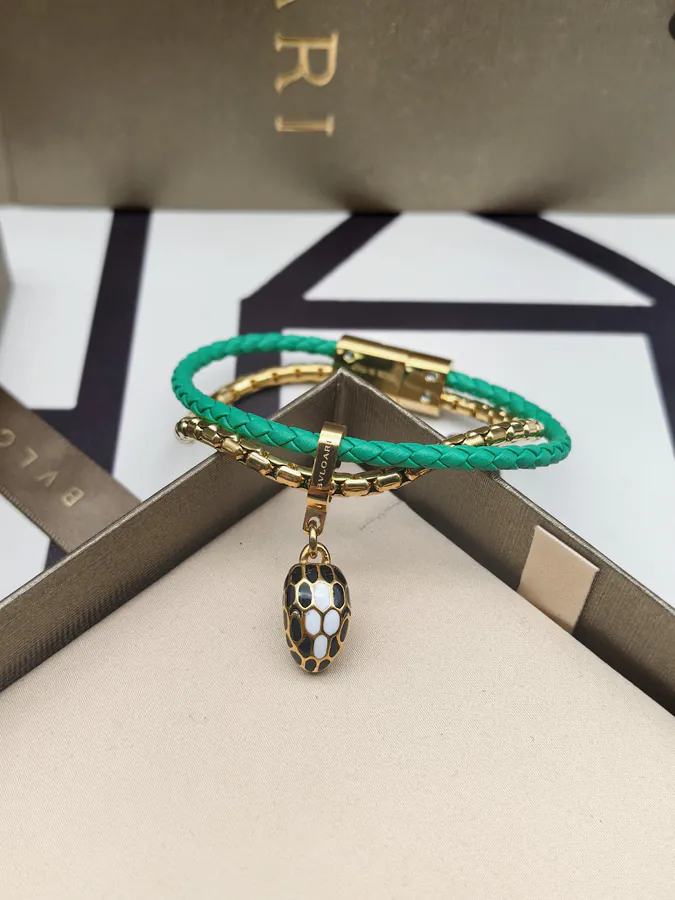 Bulgari Double Snake Bracelet in Green Gold