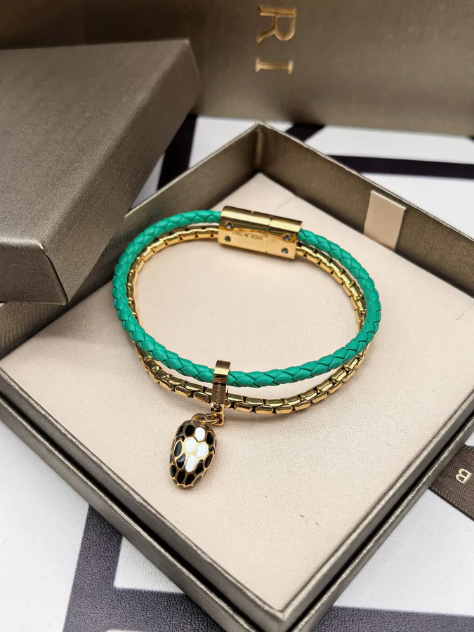 Bulgari Double Snake Bracelet in Green Gold