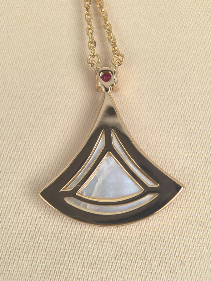 Bulgari White Mother of Pearl and Colorful Diamond Necklace