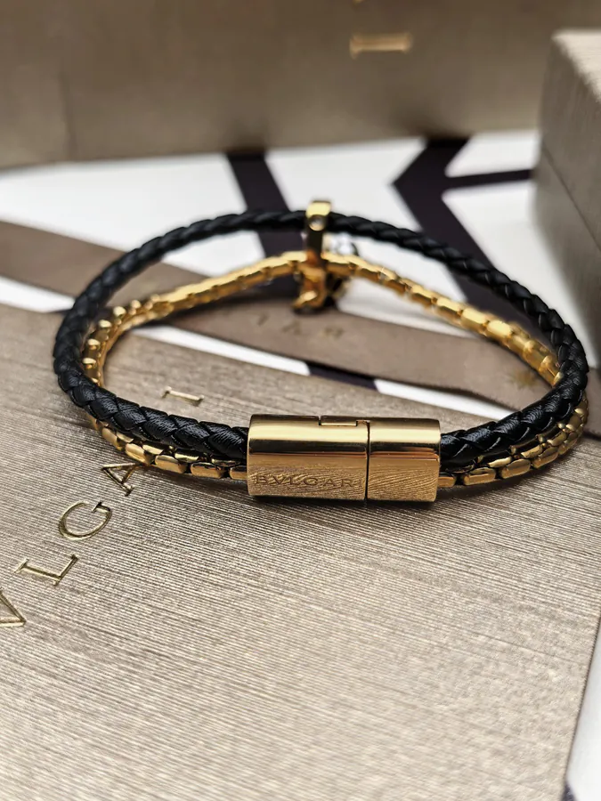 Bulgari Double Snake Bracelet in Black and Gold
