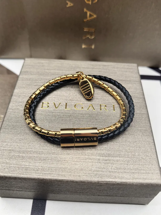 Bulgari Double Snake Bracelet in Black and Gold
