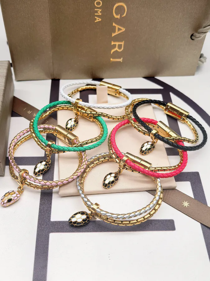 Bulgari Double Snake Bracelet in Black and Gold