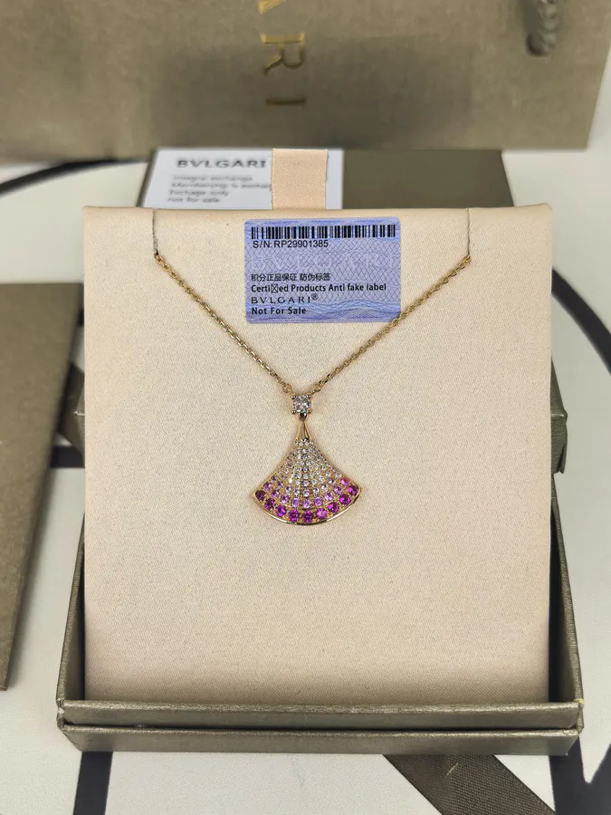 Bulgari Colorful Diamond Necklace Rose Gold, Medium
