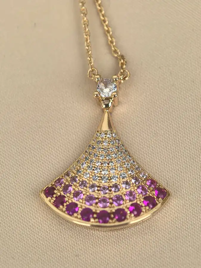 Bulgari Colorful Diamond Necklace Rose Gold, Medium