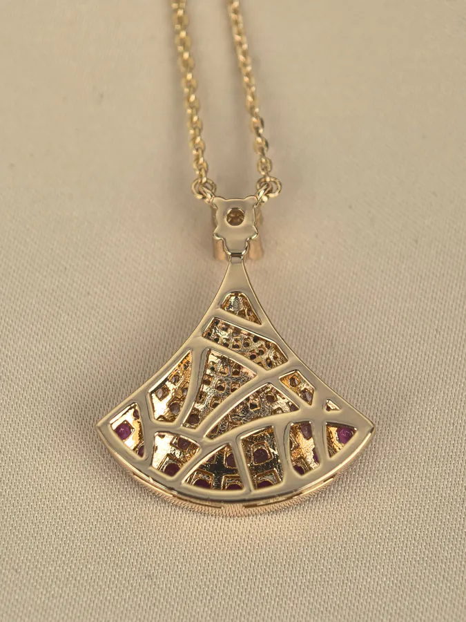 Bulgari Colorful Diamond Necklace Rose Gold, Medium