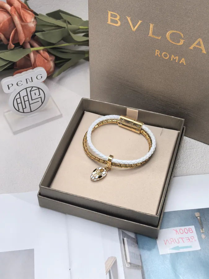 Bvlgari Double Snake Bracelet in White