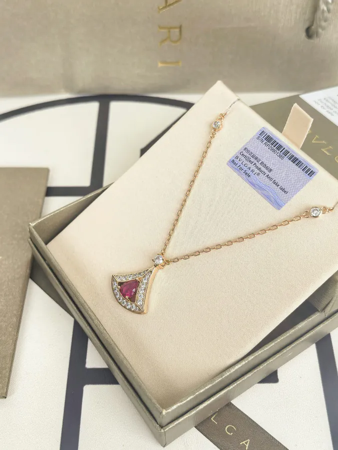 Bvlgari Red Ruby and Diamond Necklace