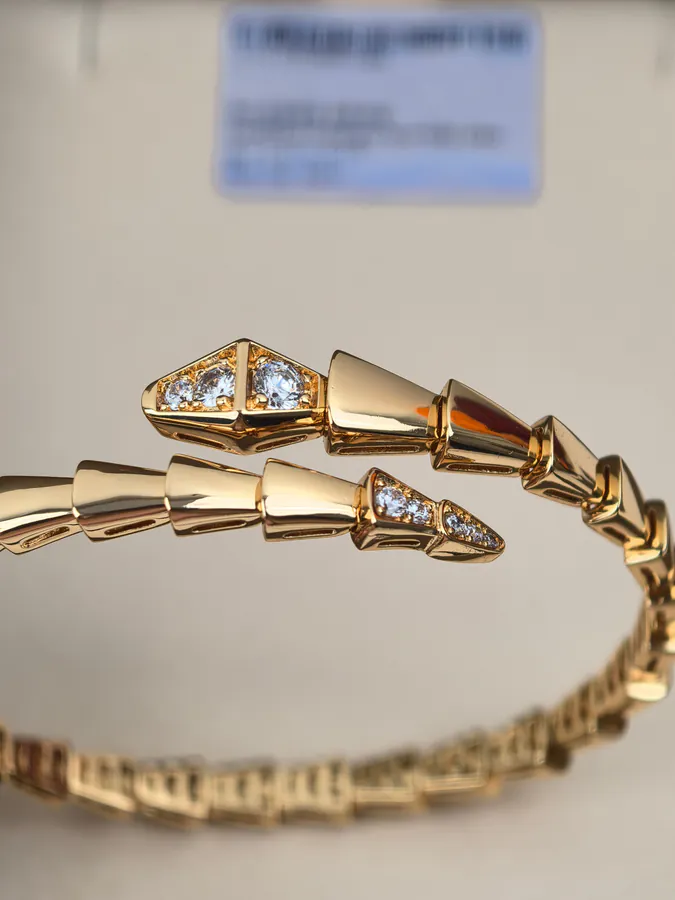 Bulgari Double Serpent Semi Diamond Spring Bracelet