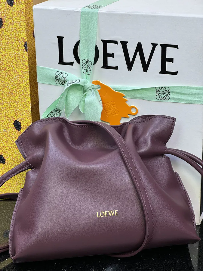 Mini Flamenco Handbag with Gold Logo and Adjustable Strap