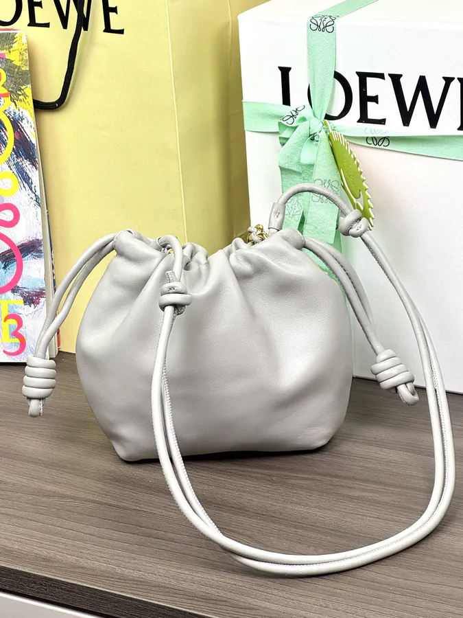 Mini Chain Bucket Bag in Flamenco Calfskin