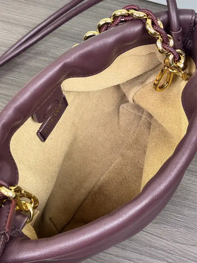 Mini Chain Bucket Bag in Flamenco Calfskin