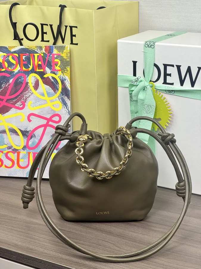 Flamenco Purse Mini Chain Bag in Grained Calfskin