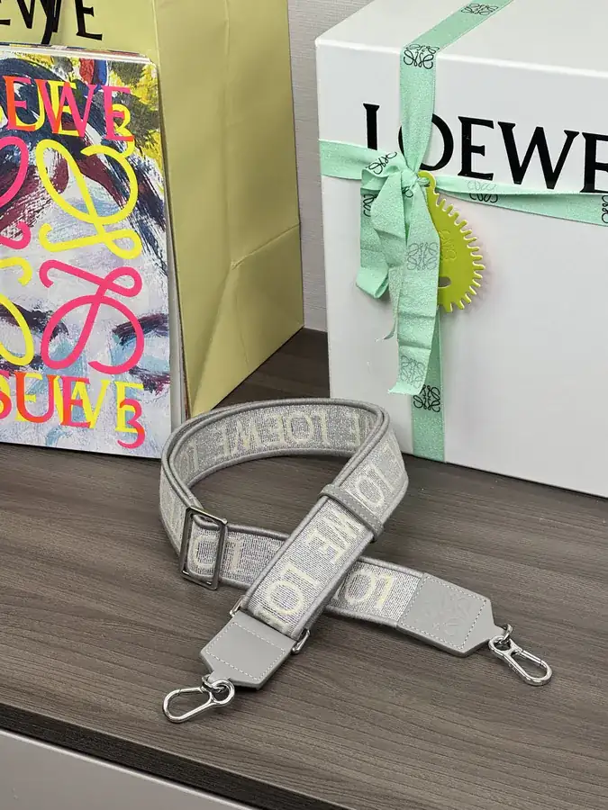 Anagram Embroidered Shoulder Bag in Pearl Gray