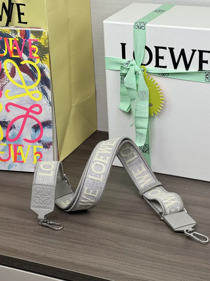 Anagram Embroidered Shoulder Bag in Pearl Gray