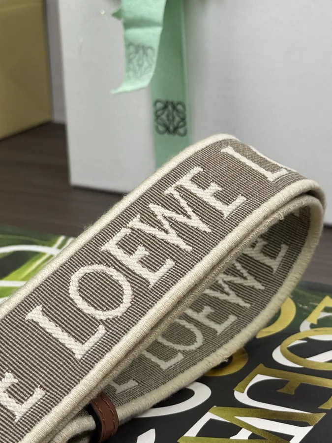 Anagram Embroidered Strap with Brown Gold Clasp