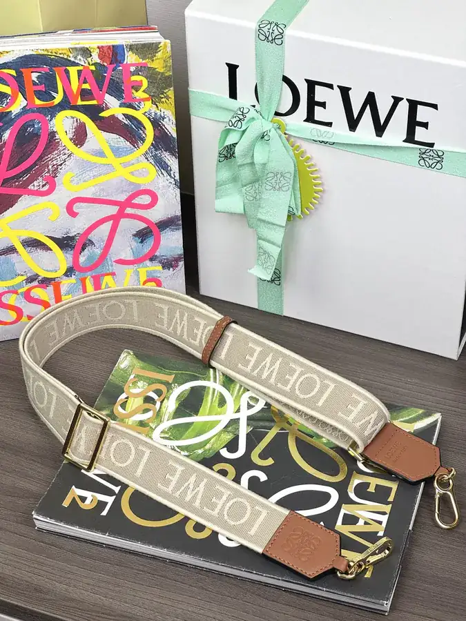 Anagram Embroidered Shoulder Bag with Brown Gold Hardware