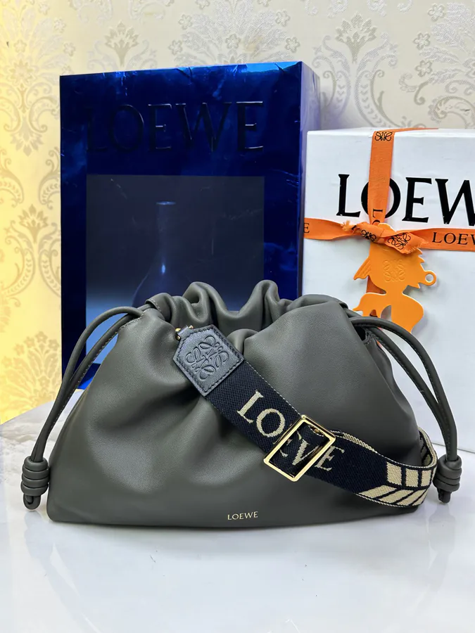 Anagram Embroidered Shoulder Bag Natural Color