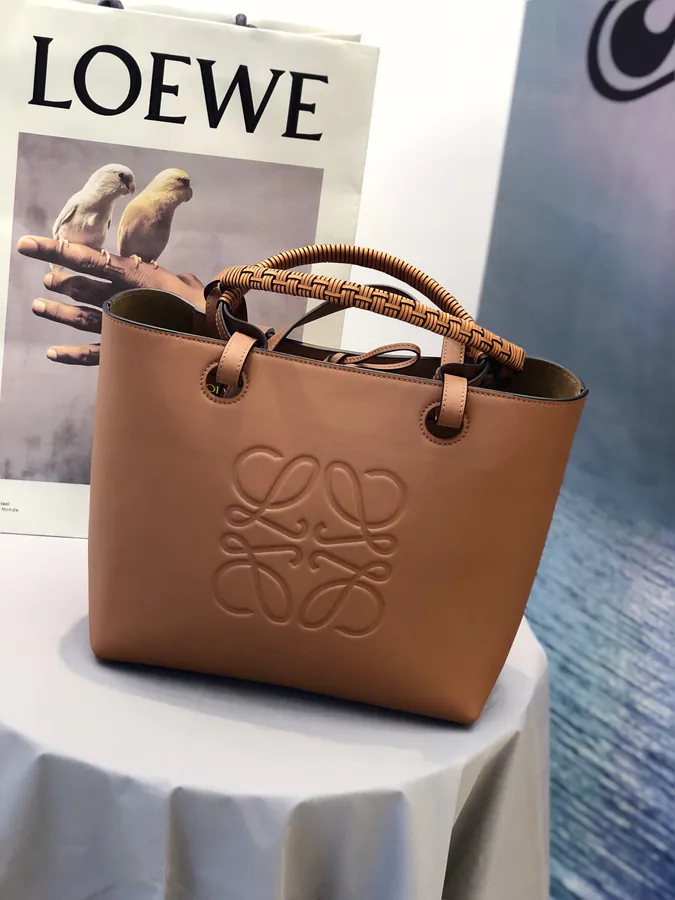 Anagram Tote with Embossed Pattern